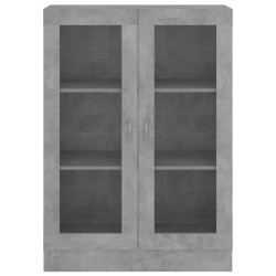 vidaXL Armadio con Vetrina Grigio Cemento 82,5x30,5x115cm Truciolato