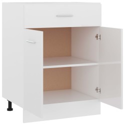 vidaXL Armadio con Cassetto Bianco Lucido 60x46x81,5 cm in Truciolato