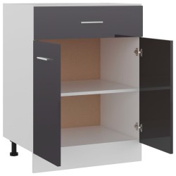 vidaXL Armadio con Cassetto Grigio Lucido 60x46x81,5 cm in Truciolato