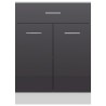 vidaXL Armadio con Cassetto Grigio Lucido 60x46x81,5 cm in Truciolato