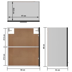 vidaXL Armadi Sospesi 2 pz Neri 50x31x60 cm in Truciolato