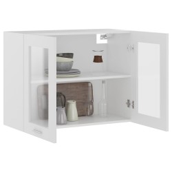 vidaXL Armadio Sospeso con Vetro Bianco 80x31x60 cm in Truciolato