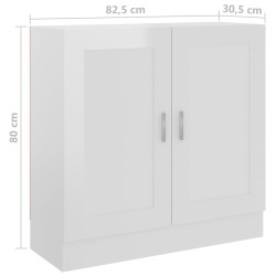 vidaXL Libreria Bianco Lucido 82,5x30,5x80 cm in Truciolato