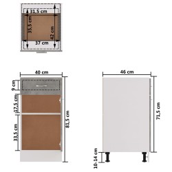 vidaXL Armadio con Cassetto Grigio Cemento 40x46x81,5 cm in Truciolato