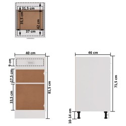 vidaXL Armadio con Cassetto Bianco 40x46x81,5 cm in Truciolato