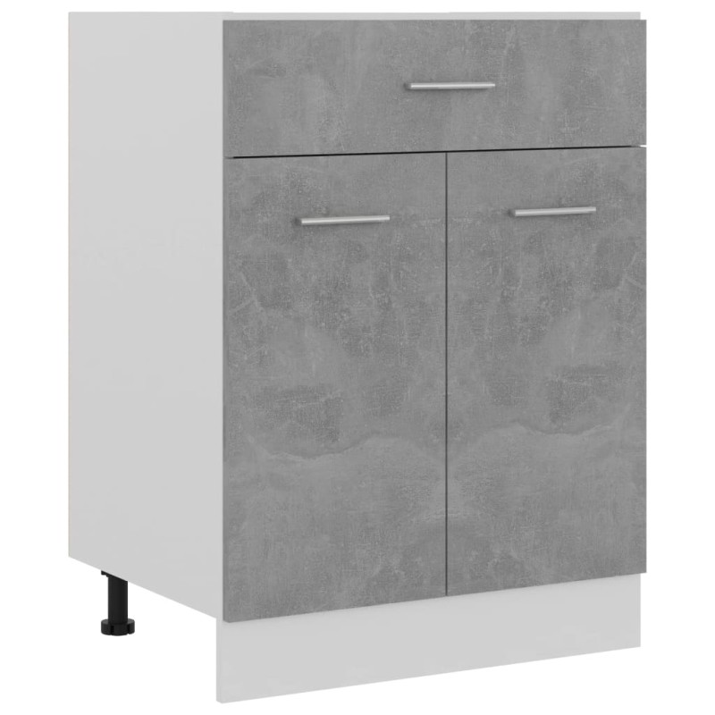 vidaXL Armadio con Cassetto Grigio Cemento 60x46x81,5 cm in Truciolato