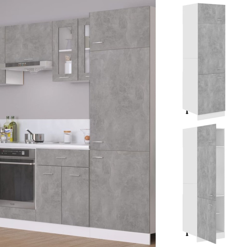 vidaXL Armadio per Frigo Grigio Cemento 60x57x207 cm in Truciolato