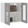 vidaXL Armadio Sospeso con Vetro Grigio Cemento 60x31x60 cm Truciolato