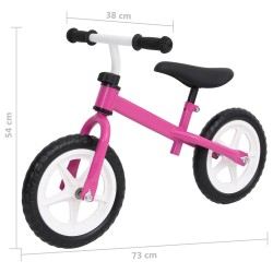 vidaXL Bicicletta Senza Pedali con Ruote da 10 Pollici Rosa 