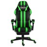 vidaXL Sedia da Gaming con Poggiapiedi Nero e Verde in Similpelle