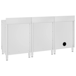 vidaXL Mobiletto da Cucina con Lavandino in Acciaio Inox 180x60x96 cm