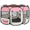 vidaXL Box per Cani Pieghevole con Borsa Trasporto Rosa 90x90x58 cm