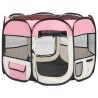 vidaXL Box per Cani Pieghevole con Borsa Trasporto Rosa 90x90x58 cm