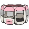 vidaXL Box per Cani Pieghevole con Borsa Trasporto Rosa 90x90x58 cm