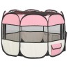 vidaXL Box per Cani Pieghevole con Borsa Trasporto Rosa 90x90x58 cm