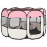 vidaXL Box per Cani Pieghevole con Borsa Trasporto Rosa 90x90x58 cm