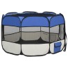 vidaXL Box per Cani Pieghevole con Borsa Trasporto Blu 110x110x58 cm