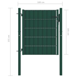    Cancello per Recinzione in PVC e Acciaio 100x101 cm Verde