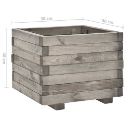 vidaXL Fioriera da Giardino 50x50x40 cm in Legno Massello di Pino