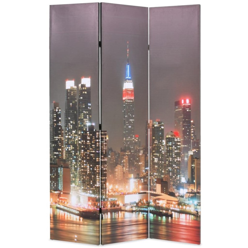 Paravento Pieghevole 120x170 cm Stampa New York di Notte