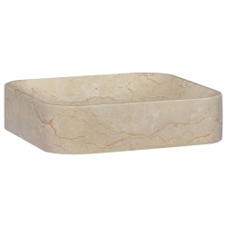 vidaXL Lavandino Crema 40x40x10 cm in Marmo