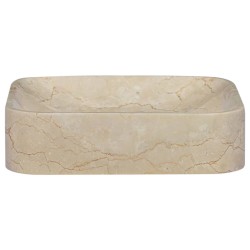 vidaXL Lavandino Crema 40x40x10 cm in Marmo