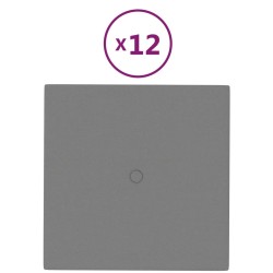 Pannelli Murali 12 pz Grigio Chiaro 30x30 cm in Tessuto 1,08 m²