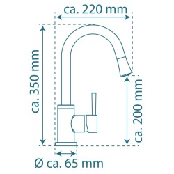 SCHÜTTE Miscelatore per Lavandino con Beccuccio Estraibile UNICORN