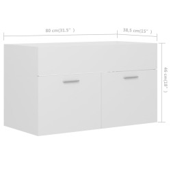 vidaXL Mobile Sottolavabo Bianco 80x38,5x46 cm in Truciolato