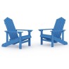 vidaXL Sedie da Giardino Adirondack 2 pz in HDPE Blu Acqua