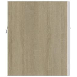 vidaXL Mobile Sottolavabo Bianco e Rovere 90x38,5x46 cm in Truciolato