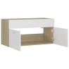 vidaXL Mobile Sottolavabo Bianco e Rovere 90x38,5x46 cm in Truciolato