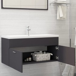 vidaXL Mobile Sottolavabo Grigio 100x38,5x46 cm in Truciolato