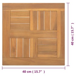 vidaXL Piano Tavolo Quadrato 40x40x2,5 cm in Legno Massello di Teak