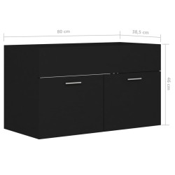 vidaXL Mobile Sottolavabo Nero 80x38,5x46 cm in Truciolato