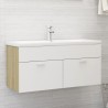 vidaXL Mobile Sottolavabo Bianco e Rovere 100x38,5x46 cm in Truciolato