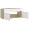 vidaXL Mobile Sottolavabo Bianco e Rovere 100x38,5x46 cm in Truciolato