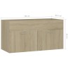 vidaXL Mobile Sottolavabo Rovere Sonoma 90x38,5x46 cm in Truciolato