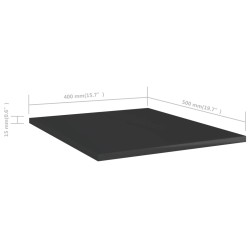 vidaXL Ripiani per Libreria 8 pz Nero Lucido 40x50x1,5 cm Truciolato