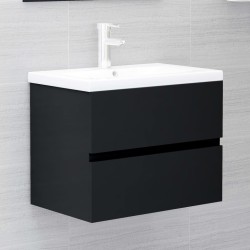 vidaXL Mobile Sottolavabo Nero 60x38,5x45 cm in Truciolato