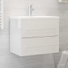 vidaXL Mobile Sottolavabo Bianco Lucido 60x38,5x48 cm in Truciolato