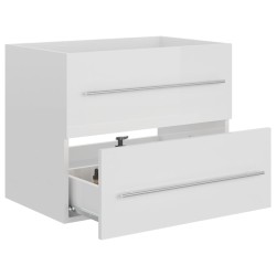 vidaXL Mobile Sottolavabo Bianco Lucido 60x38,5x48 cm in Truciolato