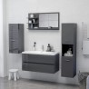 vidaXL Specchio da Bagno Grigio Lucido 90x10,5x45 cm in Truciolato