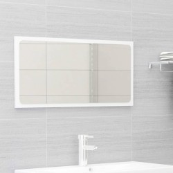 vidaXL Set Mobili da Bagno 2 pz Bianco Lucido in Truciolato