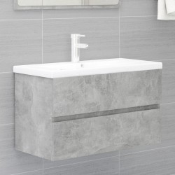 vidaXL Set Mobili da Bagno 2 pz Grigio Cemento in Truciolato