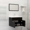 vidaXL Set Mobili da Bagno 2 pz Nero in Truciolato