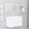 vidaXL Set Mobili da Bagno 2 pz Bianco in Truciolato