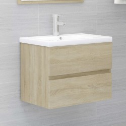 vidaXL Set Mobili da Bagno 2 pz Rovere Sonoma in Truciolato