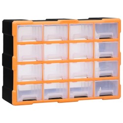 vidaXL Mobile Contenitore con 16 Cassetti Medi 52x16x37 cm