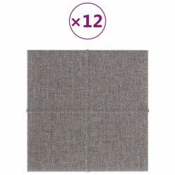 Pannelli Murali 12 pz Grigio Chiaro 30x30 cm in Tessuto 1,08 m²